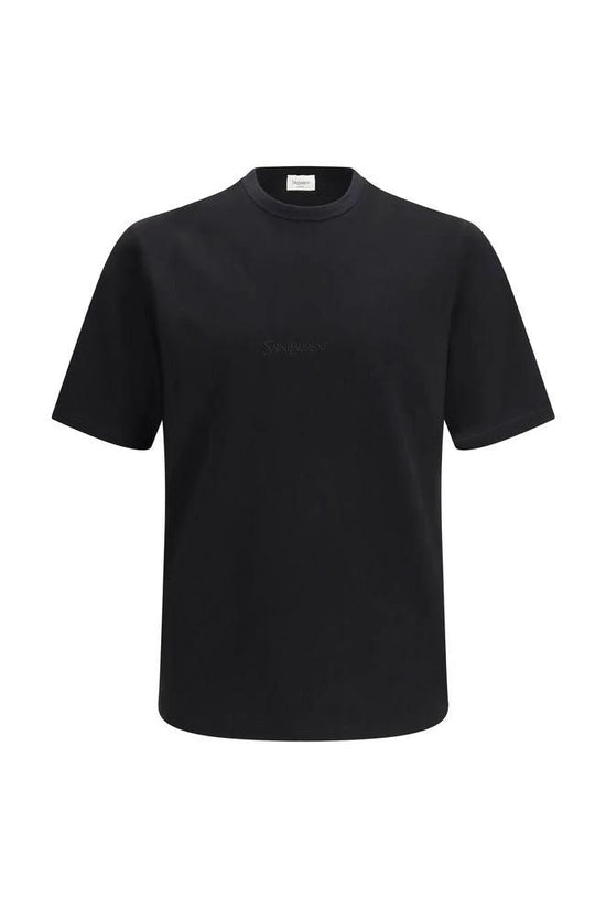 Saint Laurent Schwarzes Baumwoll-T-Shirt by Saint Laurent