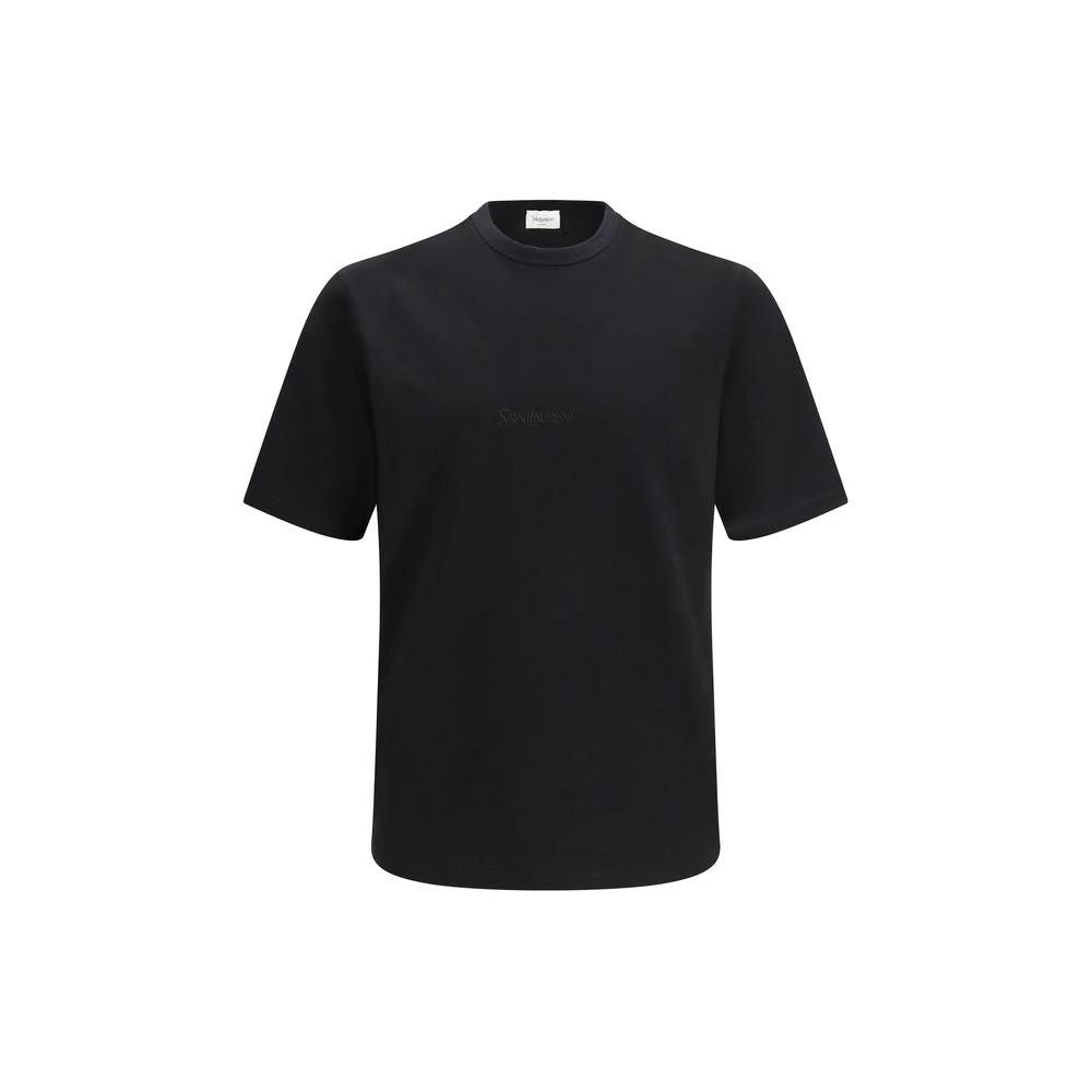 Saint Laurent Schwarzes Baumwoll-T-Shirt by Saint Laurent