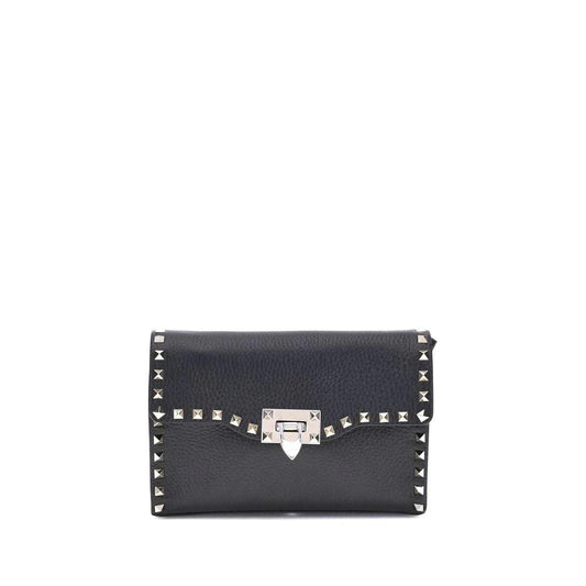 Valentino Garavani Schwarze Bos Taurus Kalbsleder Schultertasche by Valentino Garavani