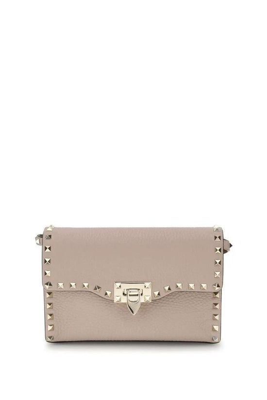 Valentino Garavani Beige Calf Leather Bos Taurus Schultertasche by Valentino Garavani