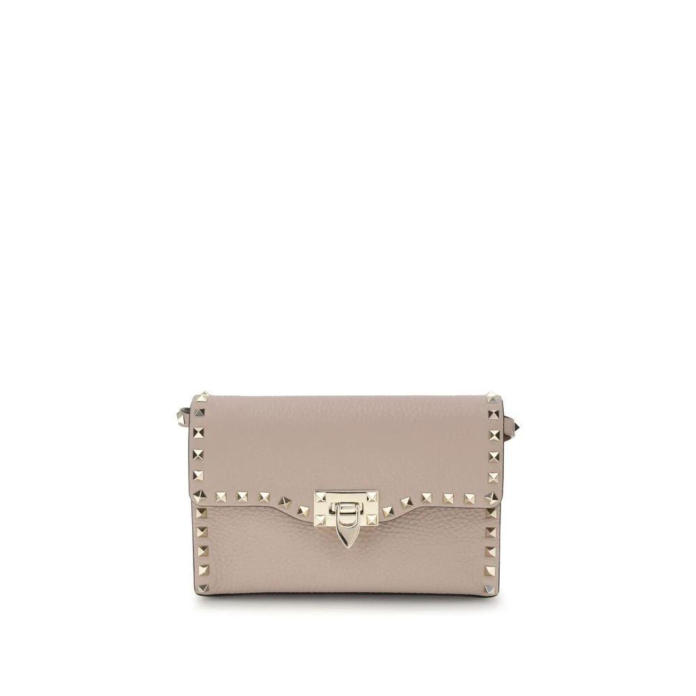 Valentino Garavani Beige Calf Leather Bos Taurus Schultertasche by Valentino Garavani