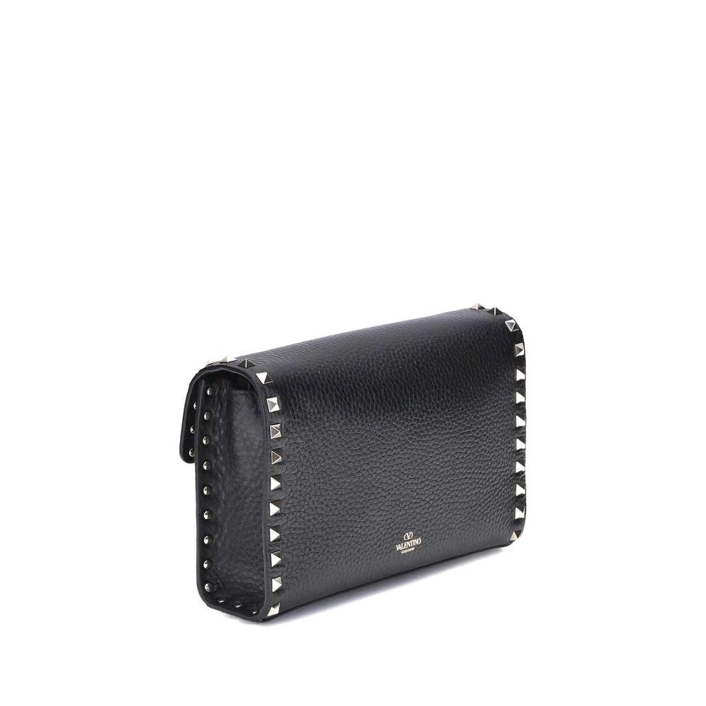 Valentino Garavani Schwarze Bos Taurus Kalbsleder Schultertasche by Valentino Garavani