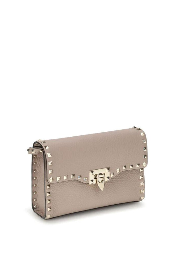 Valentino Garavani Beige Calf Leather Bos Taurus Schultertasche by Valentino Garavani