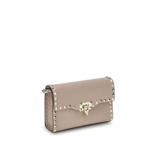 Valentino Garavani Beige Calf Leather Bos Taurus Schultertasche by Valentino Garavani