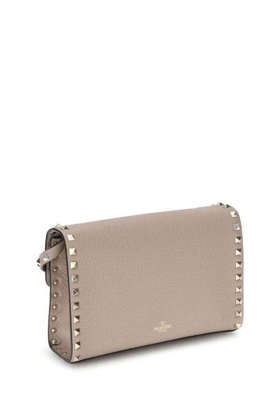 Valentino Garavani Beige Calf Leather Bos Taurus Schultertasche by Valentino Garavani