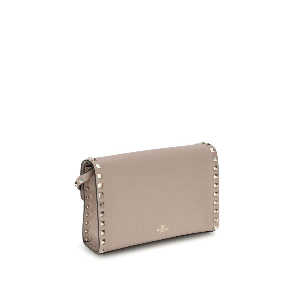 Valentino Garavani Beige Calf Leather Bos Taurus Schultertasche by Valentino Garavani