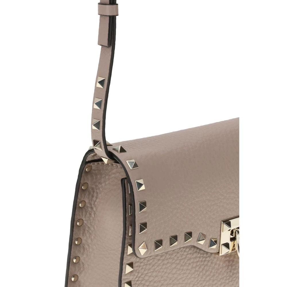 Valentino Garavani Beige Calf Leather Bos Taurus Schultertasche by Valentino Garavani