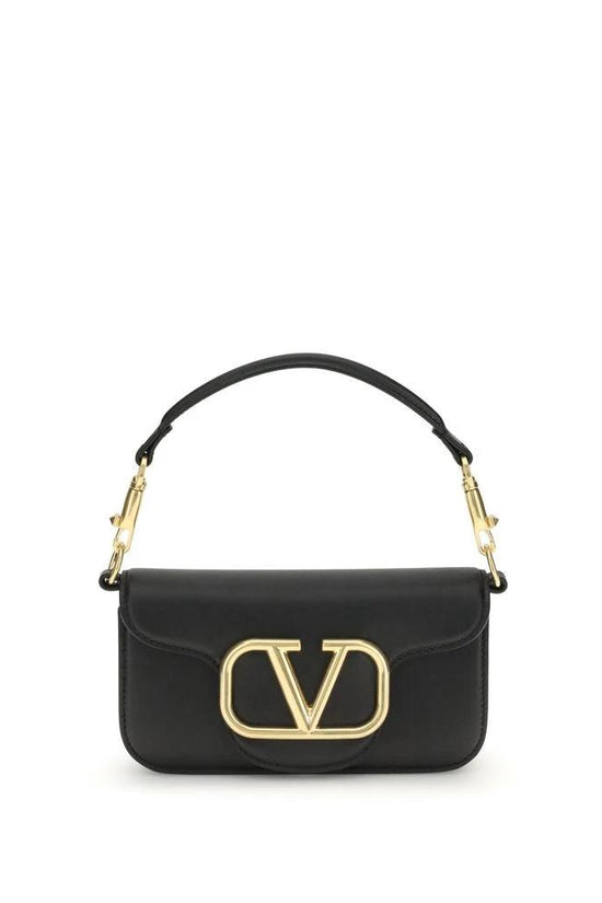 Valentino Garavani Schwarze Bos Taurus Kalbsleder Schultertasche by Valentino Garavani