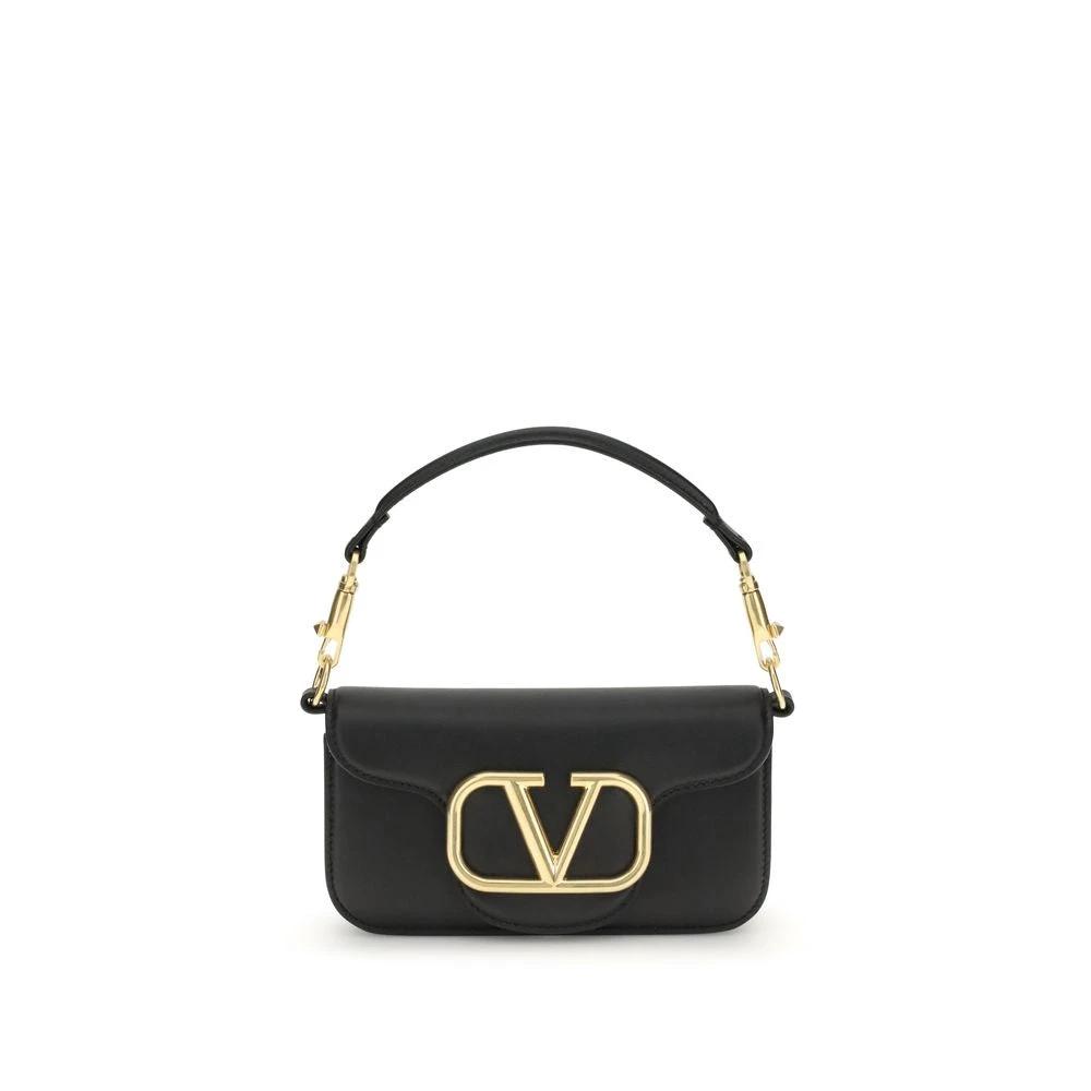 Valentino Garavani Schwarze Bos Taurus Kalbsleder Schultertasche by Valentino Garavani