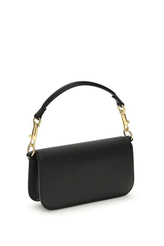 Valentino Garavani Schwarze Bos Taurus Kalbsleder Schultertasche by Valentino Garavani