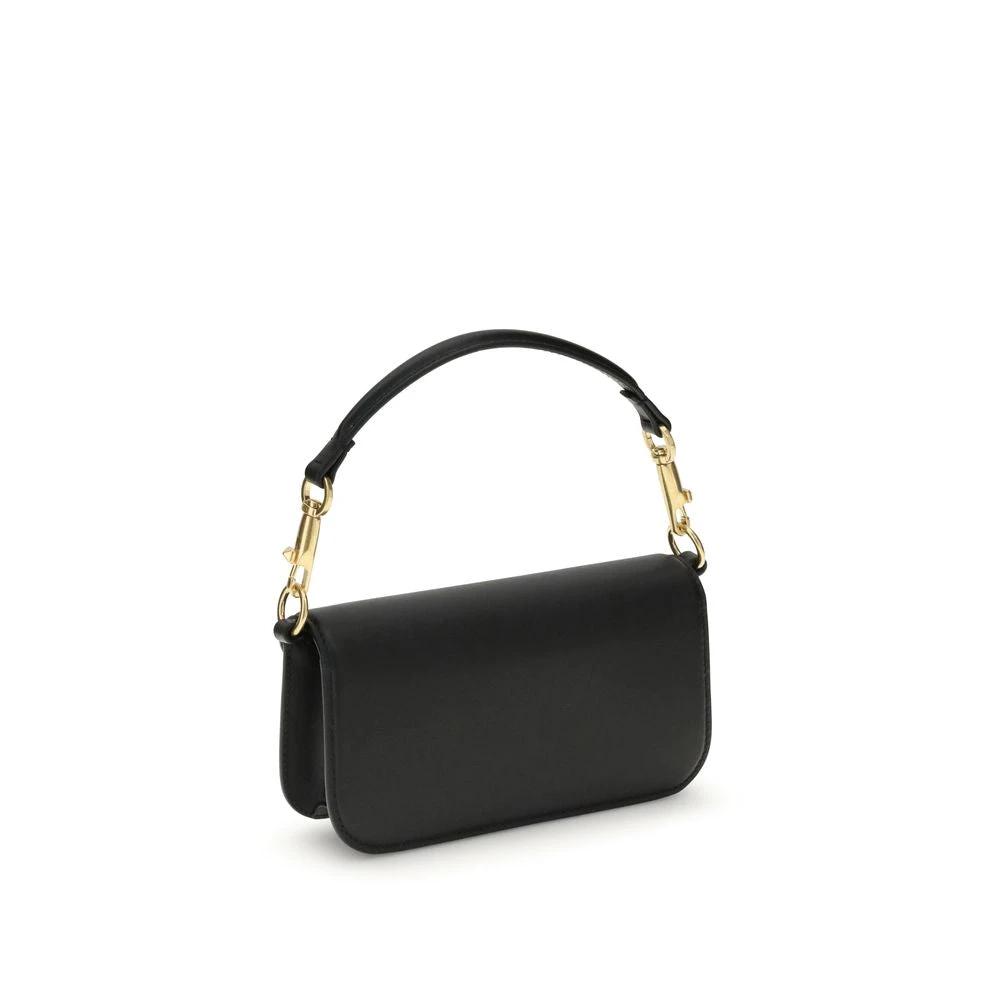 Valentino Garavani Schwarze Bos Taurus Kalbsleder Schultertasche by Valentino Garavani