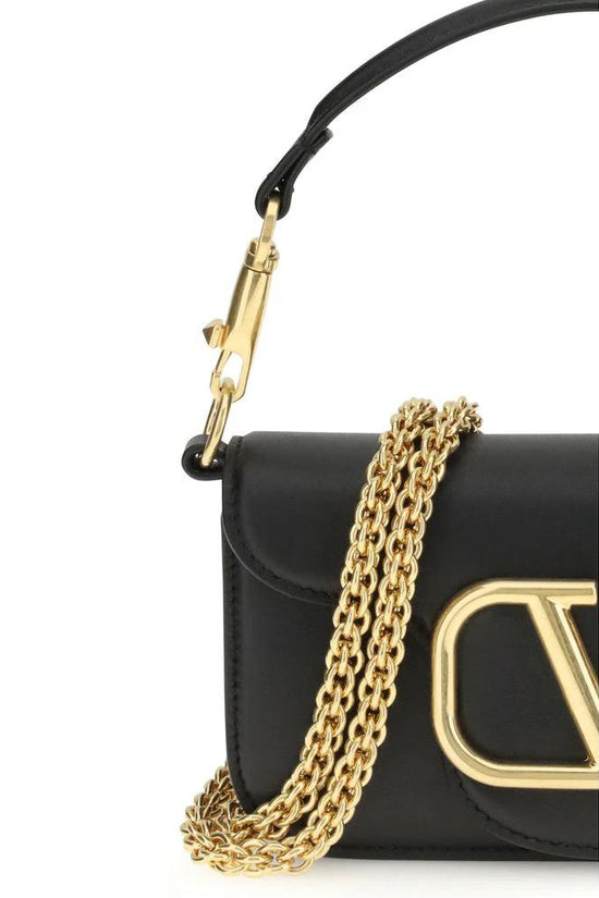 Valentino Garavani Schwarze Bos Taurus Kalbsleder Schultertasche by Valentino Garavani