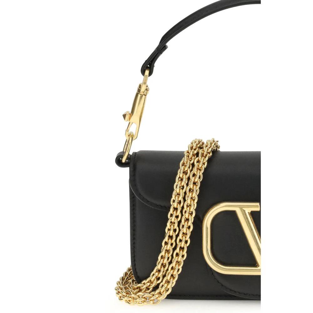 Valentino Garavani Schwarze Bos Taurus Kalbsleder Schultertasche by Valentino Garavani