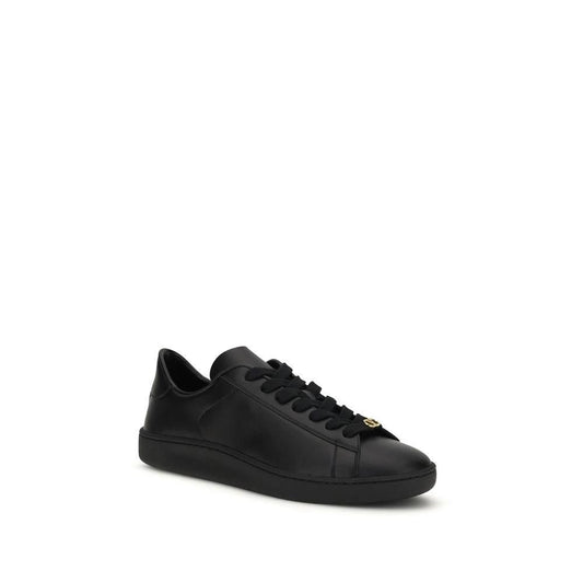 Valentino Garavani Schwarze Bos Taurus Kalbsleder-Sneakers by Valentino Garavani