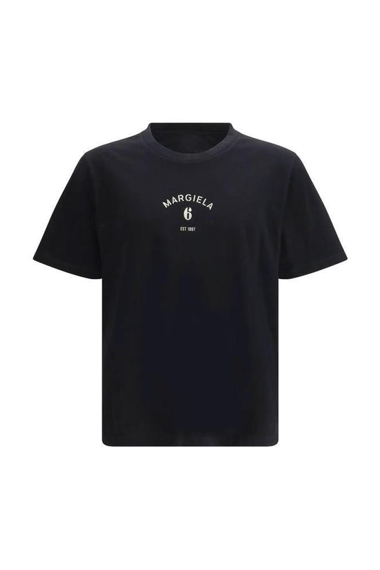 MM6 Schwarzes Baumwoll-T-Shirt by MM6