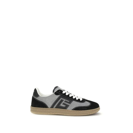 Balmain Graue Kalbsleder Bos Taurus Low-Top-Sneaker by Balmain