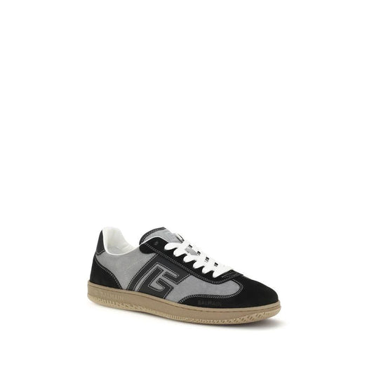 Balmain Graue Kalbsleder Bos Taurus Low-Top-Sneaker by Balmain