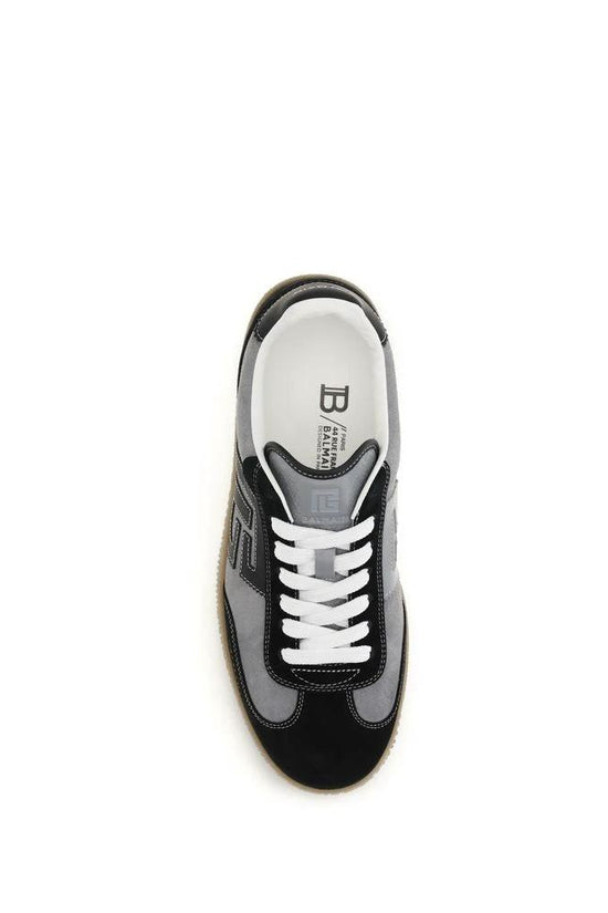 Balmain Graue Kalbsleder Bos Taurus Low-Top-Sneaker by Balmain