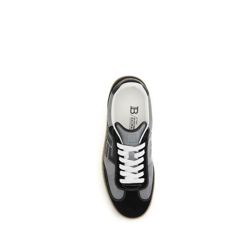 Balmain Graue Kalbsleder Bos Taurus Low-Top-Sneaker by Balmain