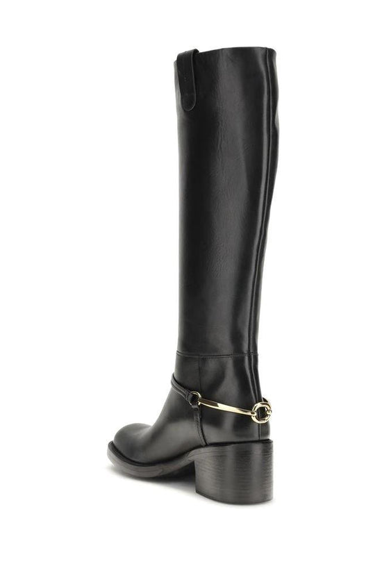 Chloé Schwarze Schnürstiefel aus Kalbsleder Bos Taurus by Chloé