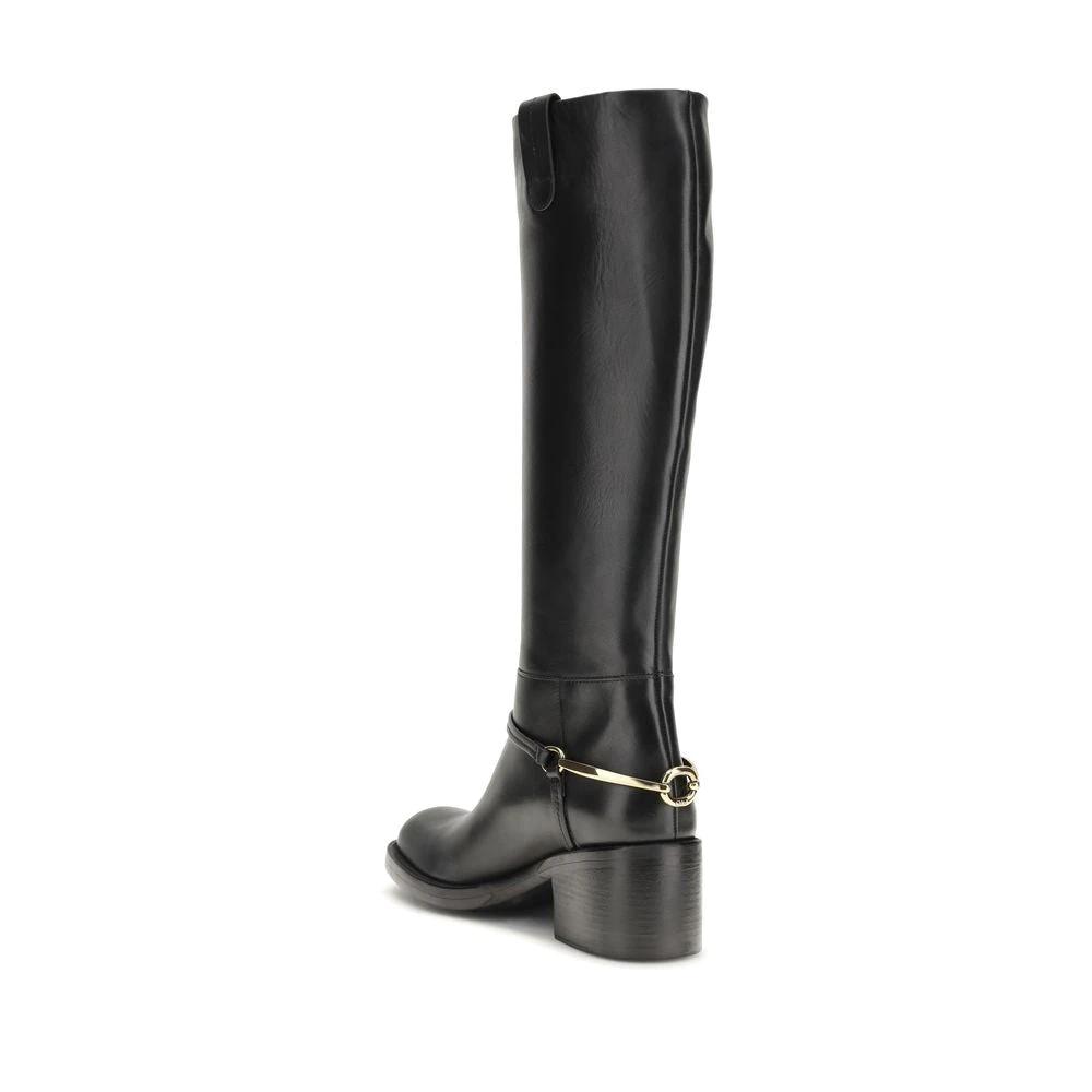 Chloé Schwarze Schnürstiefel aus Kalbsleder Bos Taurus by Chloé