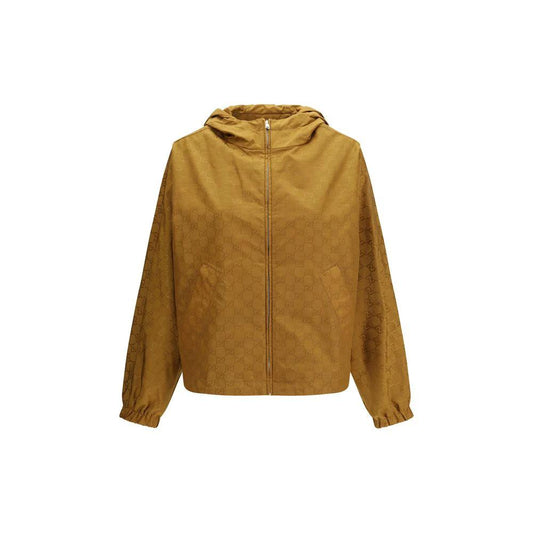 Gucci Beige Nylon Shell Jacke by Gucci