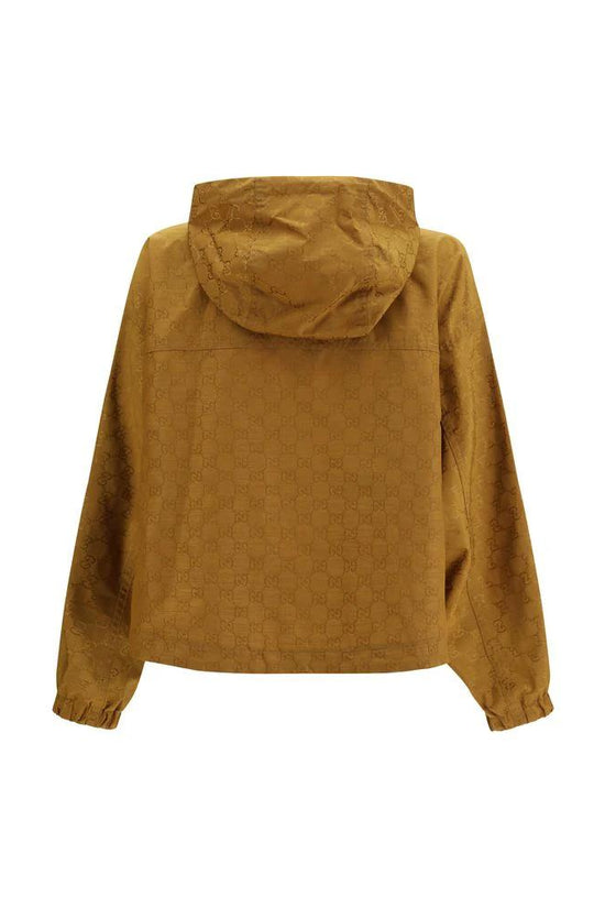 Gucci Beige Nylon Shell Jacke by Gucci