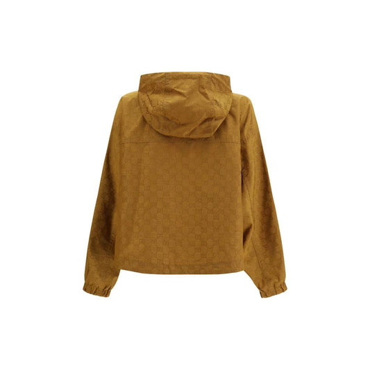 Gucci Beige Nylon Shell Jacke by Gucci