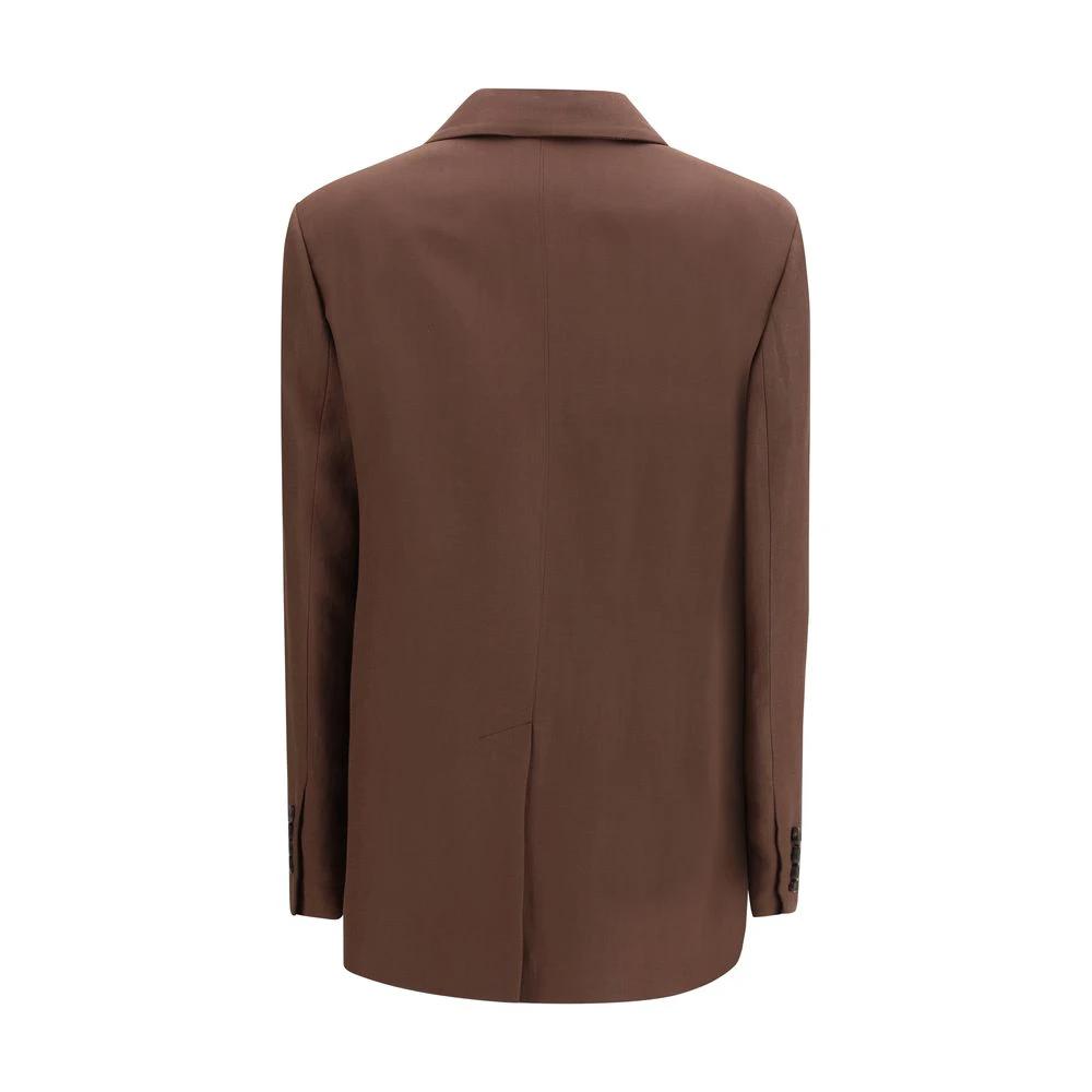 Brunello Cucinelli Brauner Leinenblazer by Brunello Cucinelli
