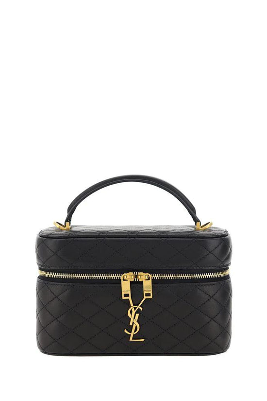 Saint Laurent Schwarze Bos Taurus Kalbsleder Schultertasche by Saint Laurent