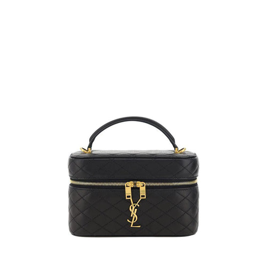 Saint Laurent Schwarze Bos Taurus Kalbsleder Schultertasche by Saint Laurent