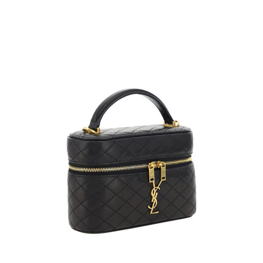 Saint Laurent Schwarze Bos Taurus Kalbsleder Schultertasche by Saint Laurent