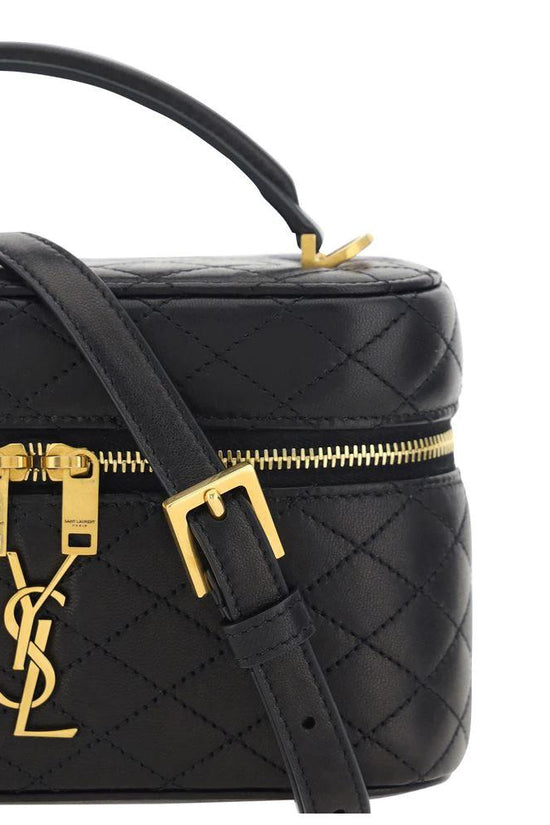 Saint Laurent Schwarze Bos Taurus Kalbsleder Schultertasche by Saint Laurent