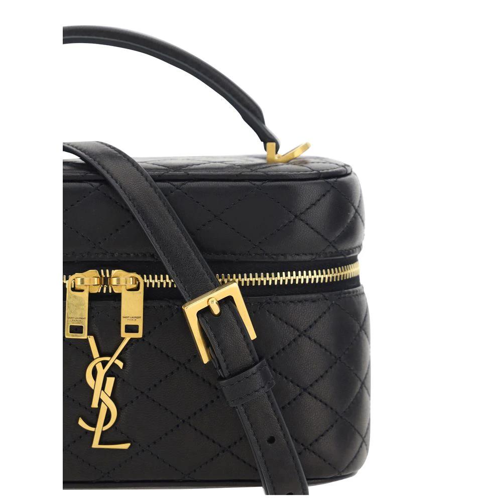 Saint Laurent Schwarze Bos Taurus Kalbsleder Schultertasche by Saint Laurent