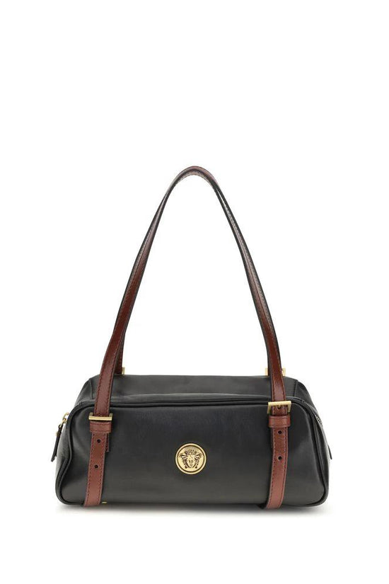 Versace Schwarze Lammleder Schultertasche Ovis Aries Aries by Versace
