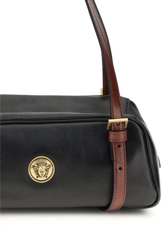 Versace Schwarze Lammleder Schultertasche Ovis Aries Aries by Versace