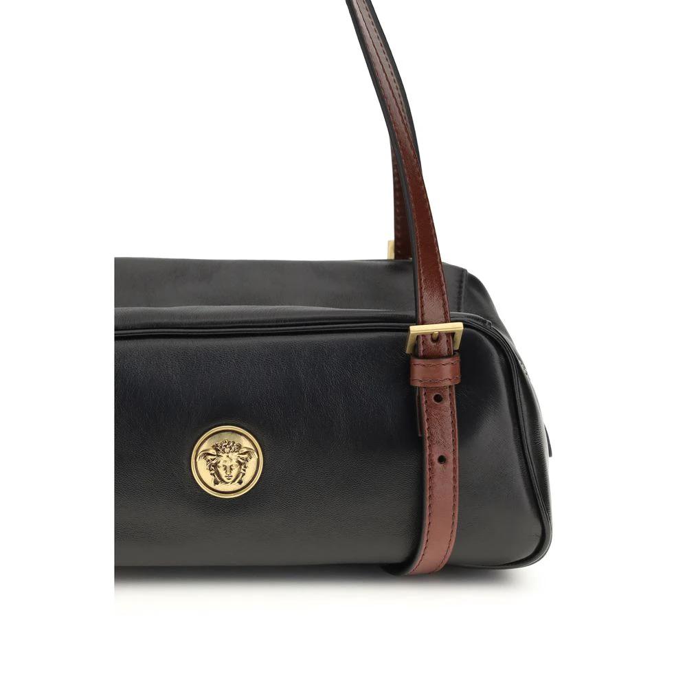 Versace Schwarze Lammleder Schultertasche Ovis Aries Aries by Versace