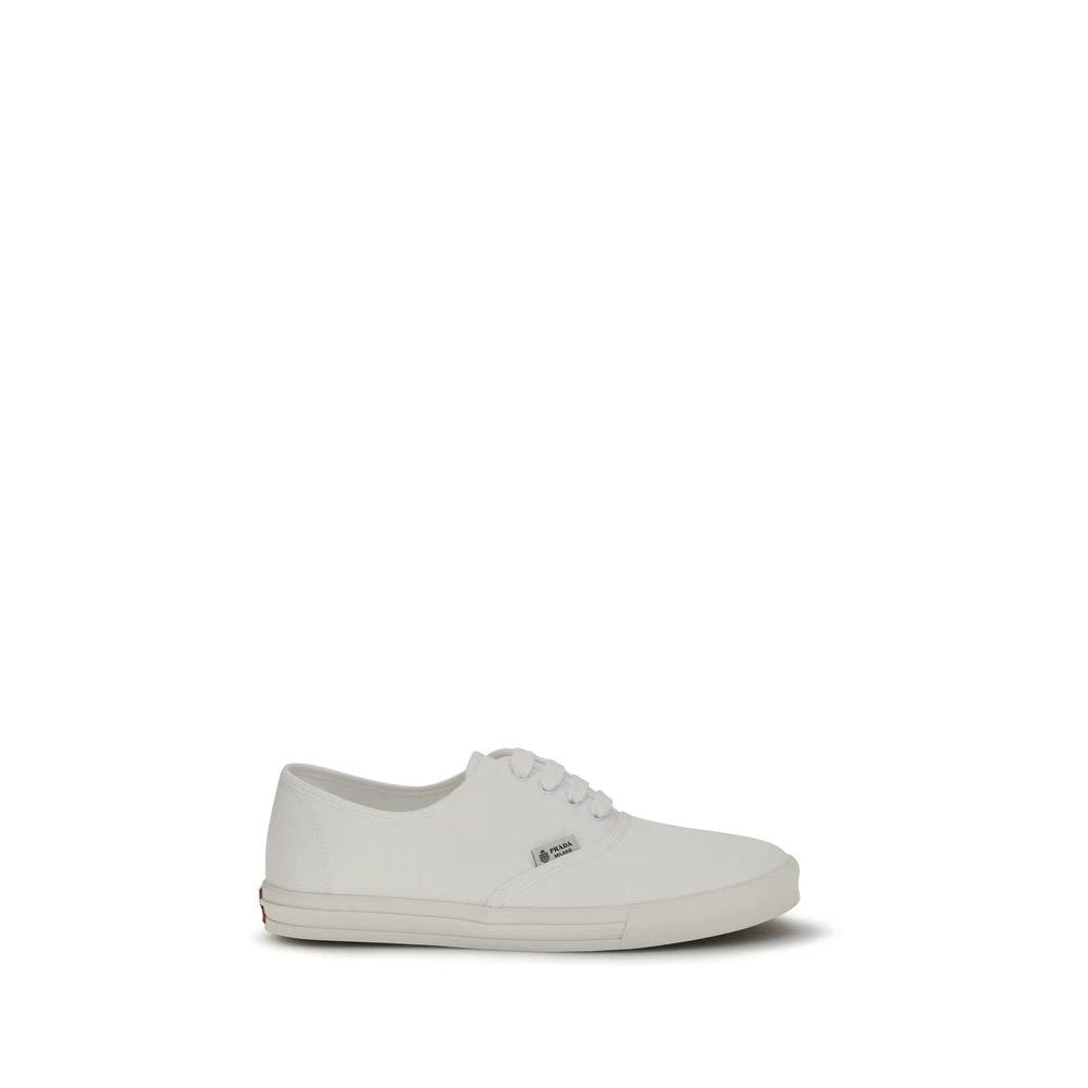 Prada Weiße Low-Top-Sneaker aus Baumwolle by Prada