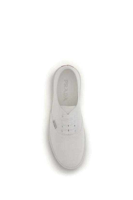 Prada Weiße Low-Top-Sneaker aus Baumwolle by Prada