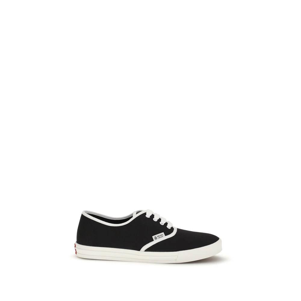 Prada Schwarze Low-Top-Sneaker aus Baumwolle by Prada