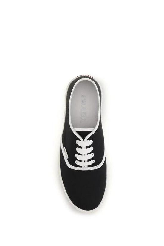 Prada Schwarze Low-Top-Sneaker aus Baumwolle by Prada