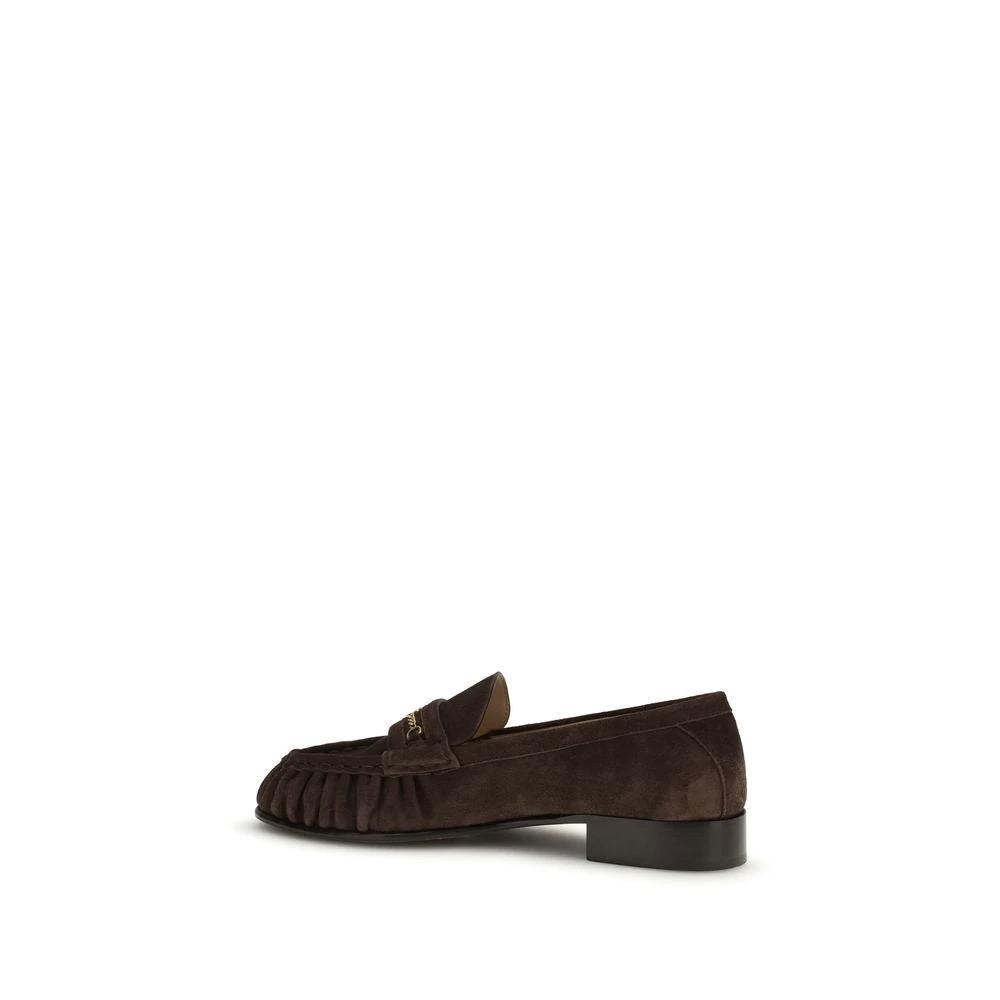 Valentino Garavani Braune Kalbsleder Bos Taurus Slipper-Loafer by Valentino Garavani