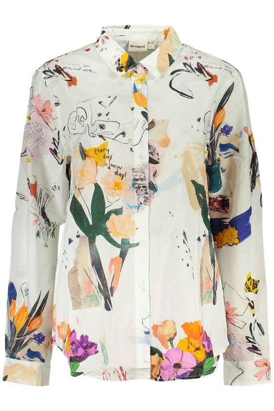 Desigual Weißes Baumwoll-Damenhemd by Desigual