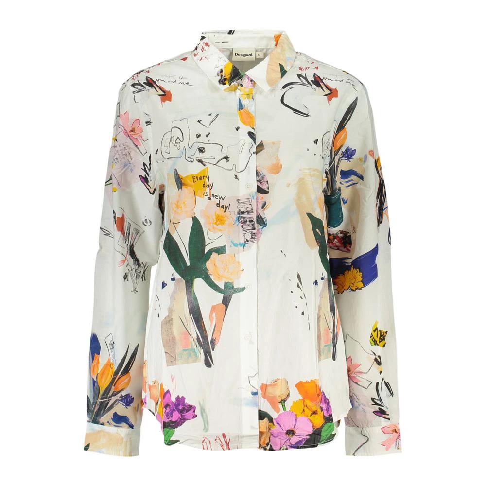 Desigual Weißes Baumwoll-Damenhemd by Desigual