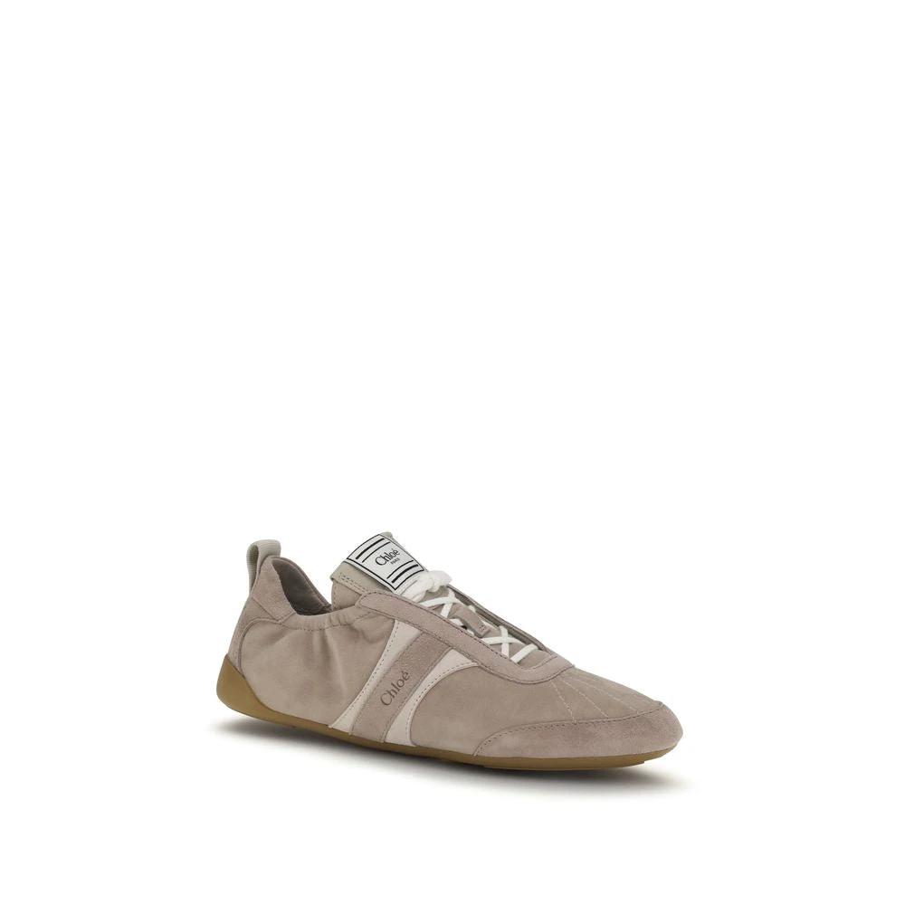 Chloé Beige Calf Leather Bos Taurus Athletic Sneakers by Chloé