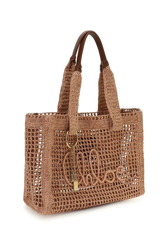 Chloé Beige Raffia Shoulder Bag by Chloé