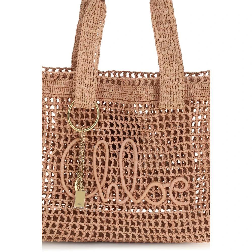 Chloé Beige Raffia Shoulder Bag by Chloé