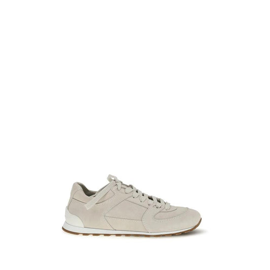 Brunello Cucinelli Cucinelli Beige Calf Leather Bos Taurus Low Top Sneakers by Brunello Cucinelli Cucinelli