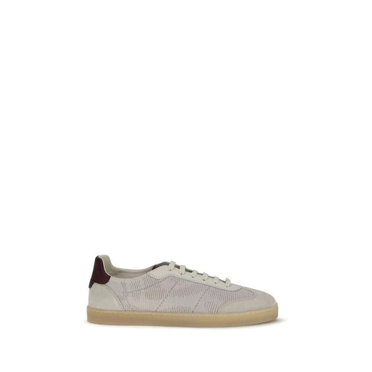 Brunello Cucinelli Cucinelli Beige Calf Leather Bos Taurus Low Top Sneakers by Brunello Cucinelli Cucinelli