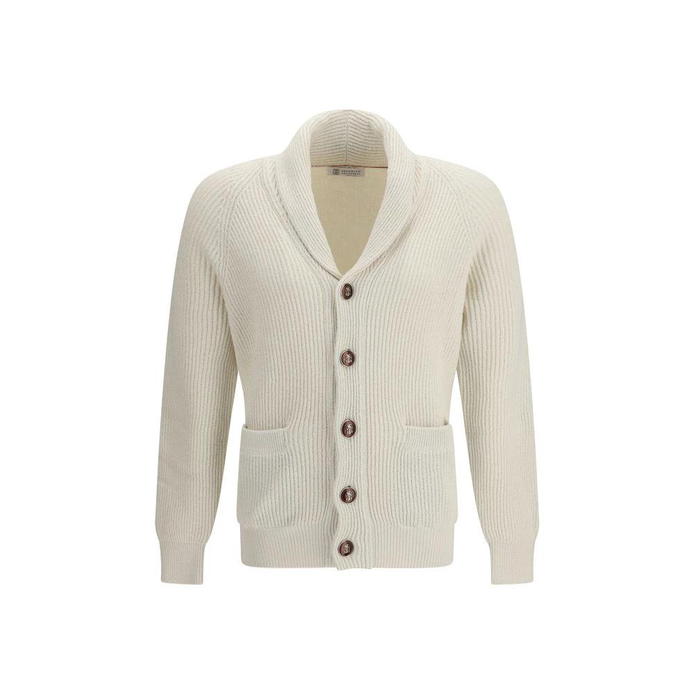 Brunello Cucinelli Cucinelli Beige Cotton Cardigan by Brunello Cucinelli Cucinelli